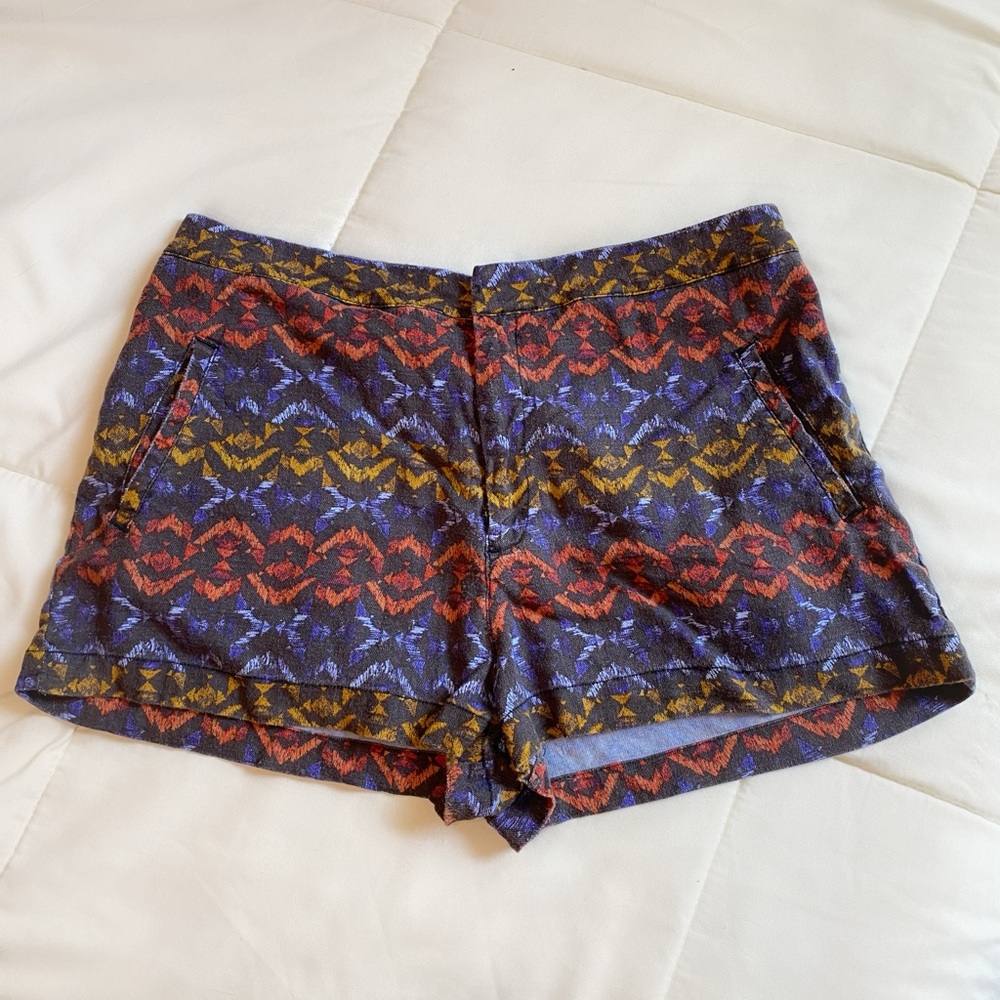 Free People Linen Blend Tribal Print Shorts